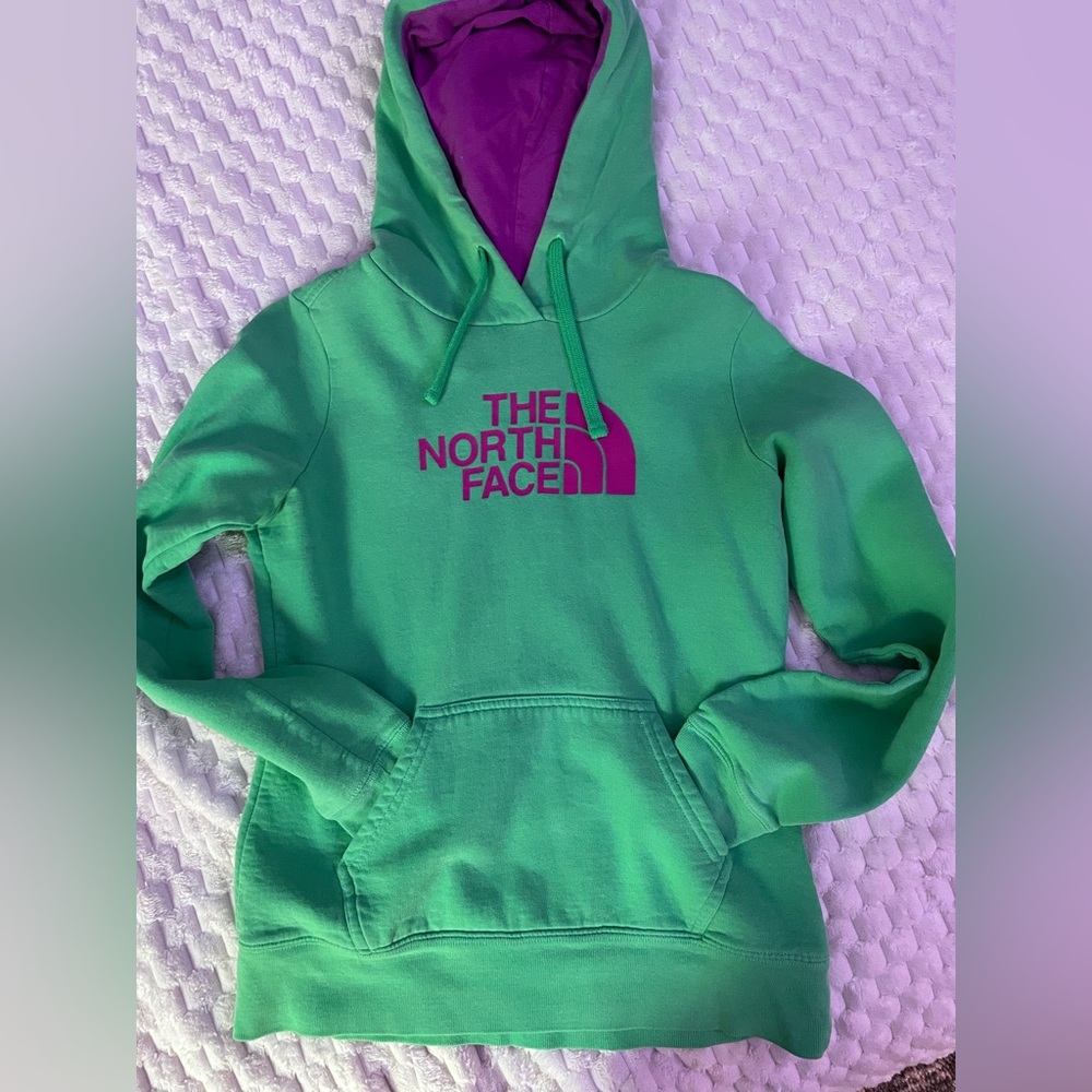 The North Face Green and Purple Hoodie